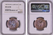 Load image into Gallery viewer, Great Britain. George III 1807-SOHO 1/2 Penny, NGC MS66RB (Red-Brown). Exquisite gem.