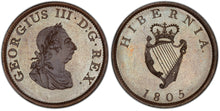 Load image into Gallery viewer, Ireland. George III. 1805 Bronzed Copper Halfpenny, PCGS PR66.