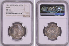 Load image into Gallery viewer, Swiss Cantons. Bern. 1811 Frank NGC MS66. Lovely semi-Prooflike surfaces.