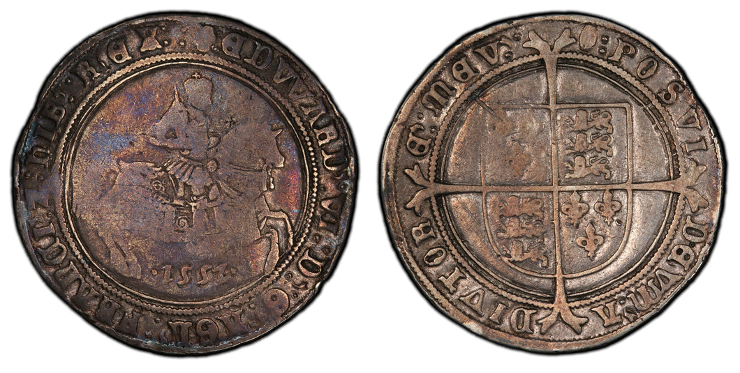 Great Britain. England. Edward VI. 1552 Crown, PCGS F15. Charming color.