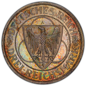 Germany; Weimar Republic. 1930-A 3 Mark (Reichsmark), PCGS PR66.