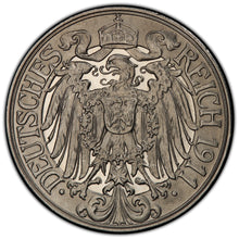 Load image into Gallery viewer, Germany; Empire. 1911-A 25 Pfennig, PCGS PR67DCAM. Rare condition.