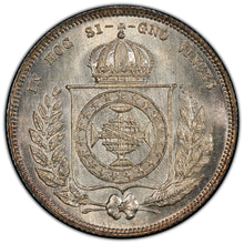 Load image into Gallery viewer, Brazil. 1867 200 Reis, PCGS MS67. Superb, finest graded.