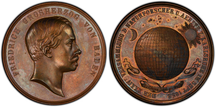 German States, Baden. 1858 copper Medal, PCGS SP63BN. Zeitz-289.